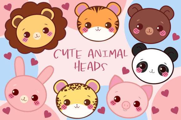 Adorable Animal Heads Clipart for Creative Projects