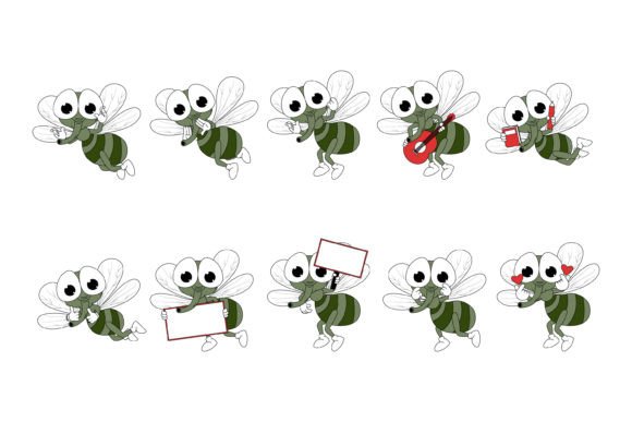 Adorable & Versatile: The Cute Fly Animal Cartoon Illustration