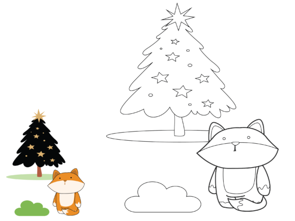 Animal Civet Christmas Coloring Kids: A Festive Vector Set