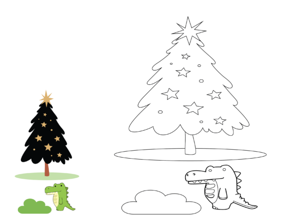 Animal Crocodile Christmas Coloring Kids: Festive Design Files