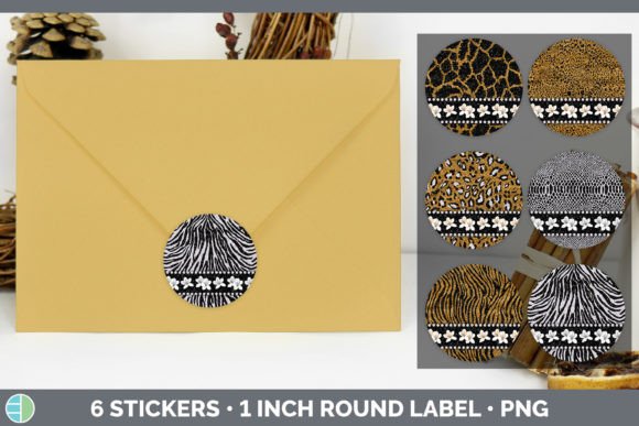 Animal Print Stickers: 1in Round Sublimation Bundle for Creators