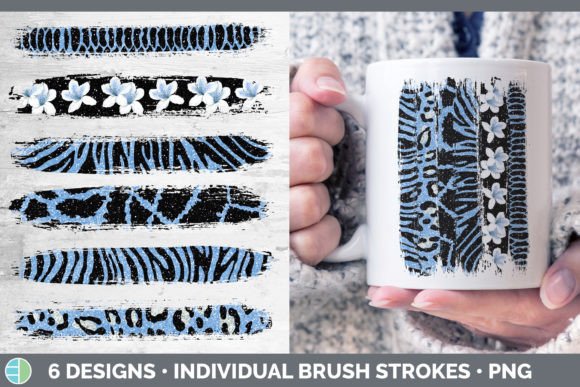 Blue Animal Print Brush Strokes: A Design Asset for Modern Projects