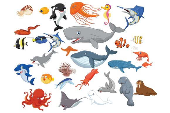 Cartoon Sea Animal Life Vector Set: A Deep Dive