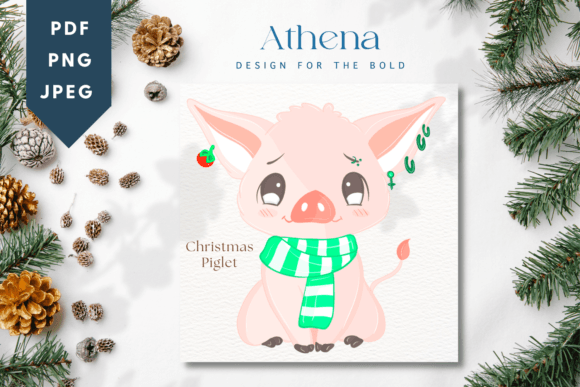 Christmas Piglet: Cute Baby Animal Design for the Holidays