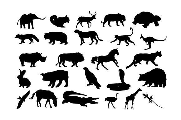 Collection of Forest Animal Silhouettes: Wild Nature for Your Designs