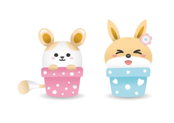 Cute Doodle Animal Kawaii Pot Sticker: A Playful Design Asset