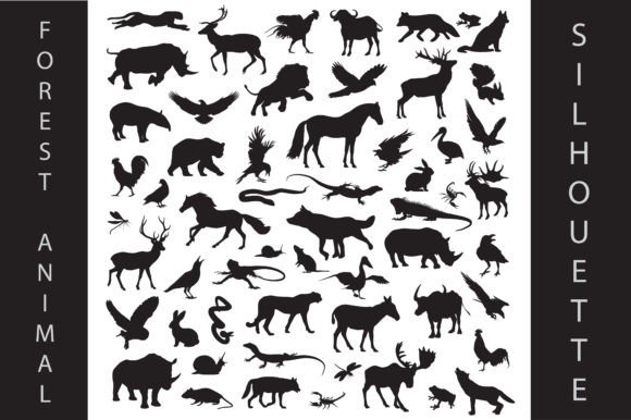 Forest Animal Set Silhouette Clip Art: Creative Design Ideas
