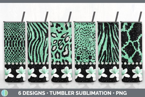 Green Animal Print Tumbler: The Bold Flower Skin Design