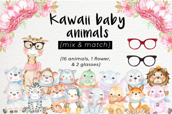 Kawaii Baby Animal Illustration: Your Go-To Design Asset
