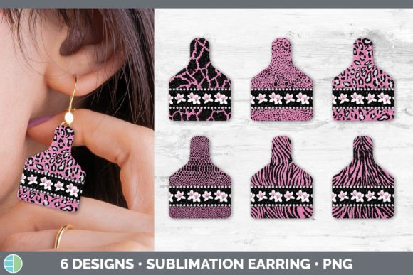 Pink Animal Print Cow Tag Earring: A Sublimation Design Guide