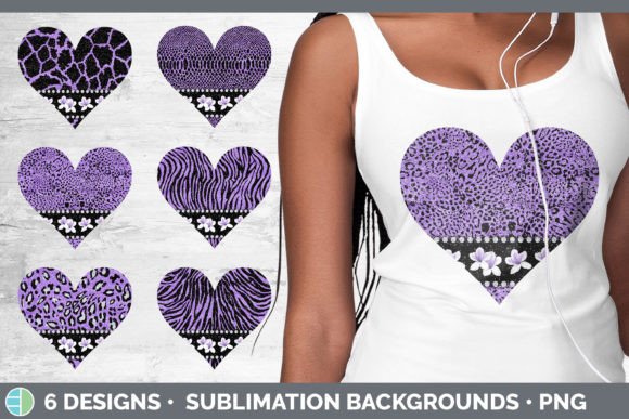 Purple Animal Print Hearts Clipart | Flo: Bold Design for Maximum Impact