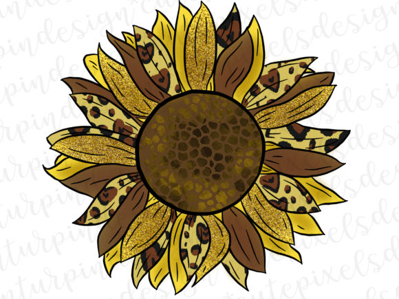 Sunflower with Animal Print: A Bold Design Asset for Creative Projects