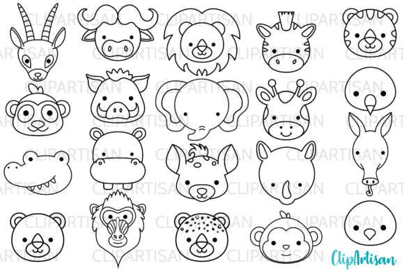 Unleashing Wild Creativity with African Animal Faces Clipart