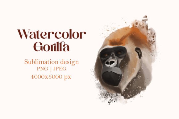 Watercolor Gorilla Painting: Your Next Favorite Animal PNG Asset